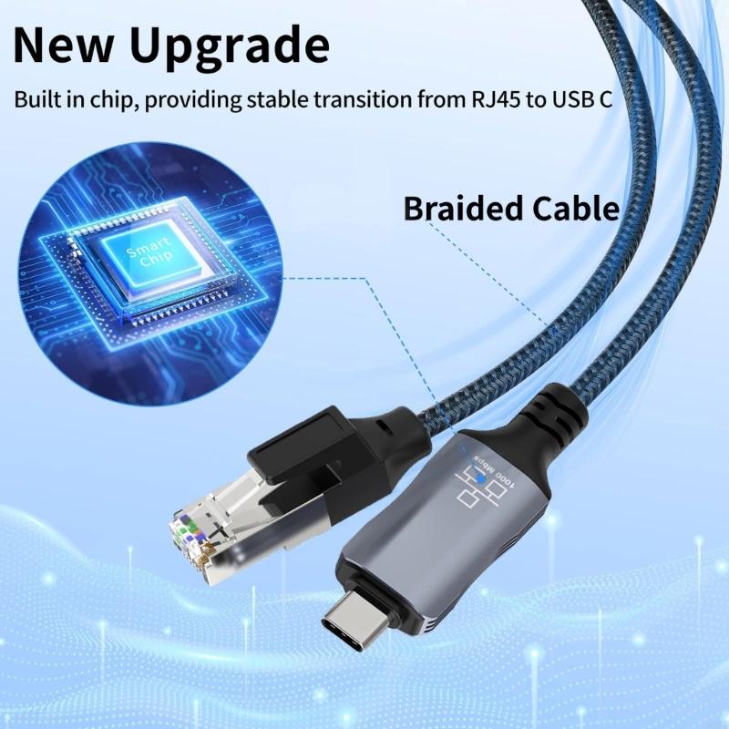 Snelle USB C naar RJ45-netwerk - Braided Line recensie en prijs